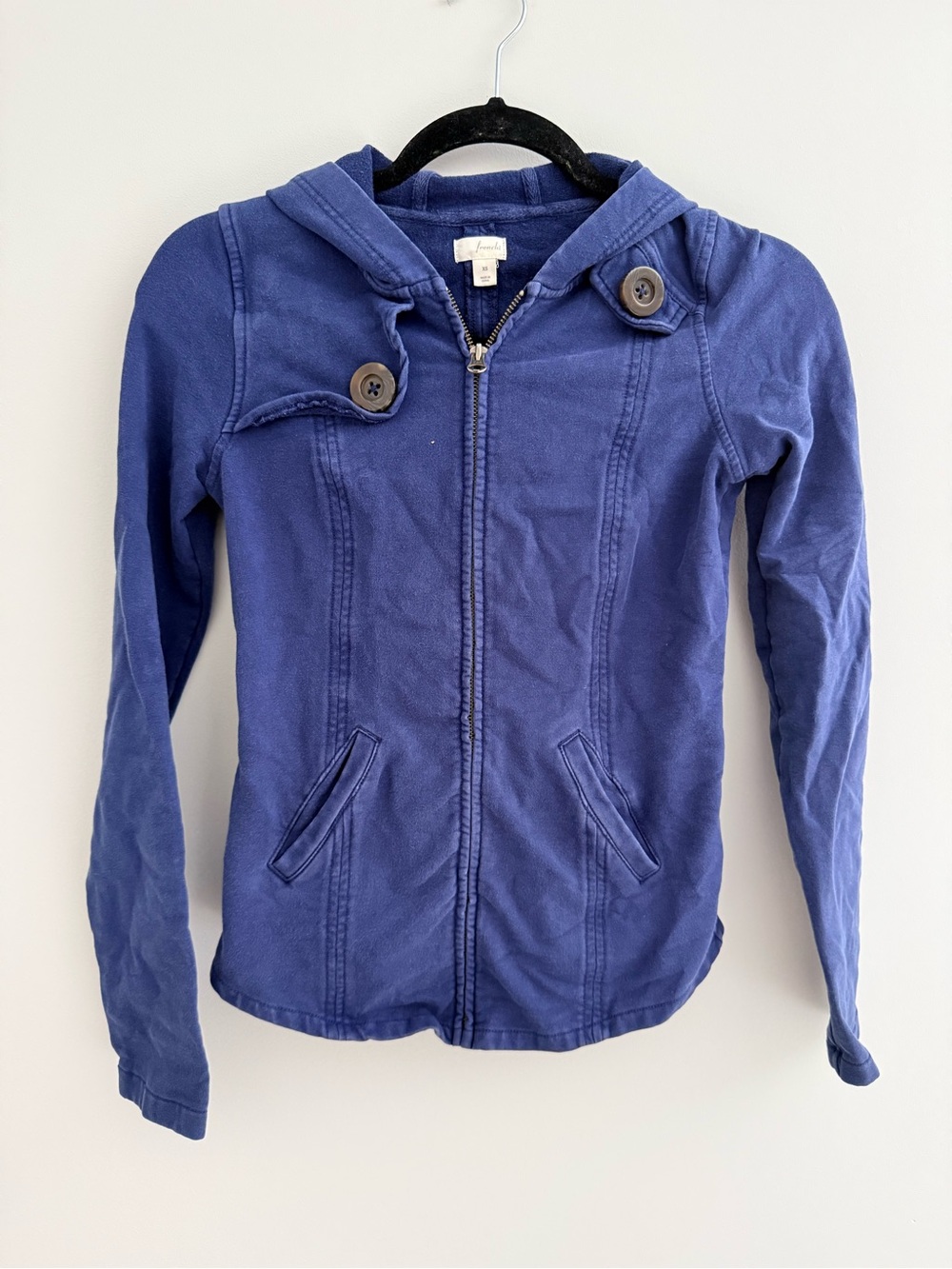 Frenchi Blue Hooded Zip-Up Jacket